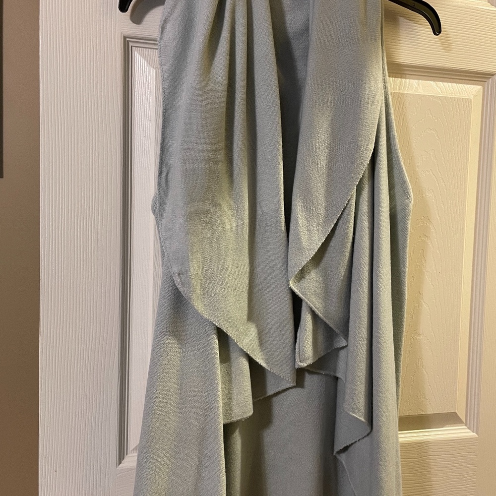 LOOK Aqua Shawl Sweater Vest One Size